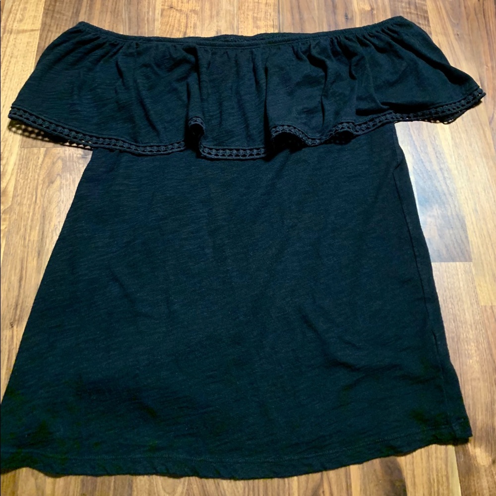 Black Of the Shoulder Shirt